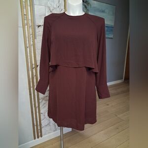 Who What Wear Maroon Long Sleeve Dress